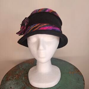 CC Exclusives Wool & Polyester Fleece Hat, Black W/Multi